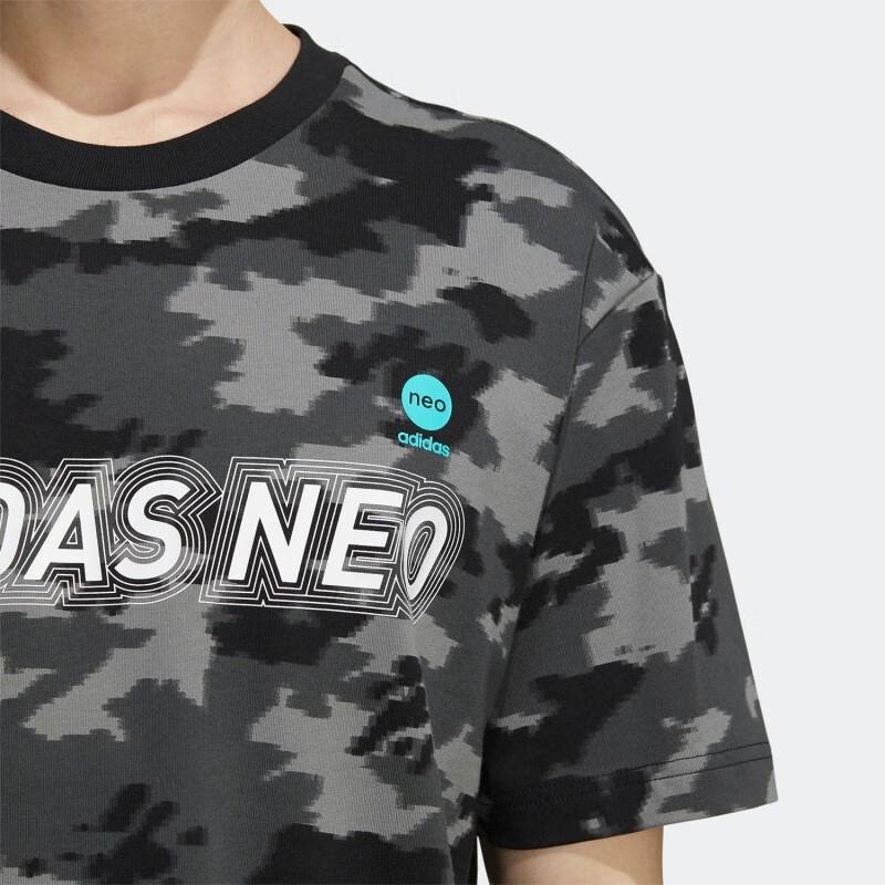 adidas Originals Allover-Print Lockere Passform Rundhalsausschnitt Kurzarm T-Shirt Herren Oberteile Camouflage HC9714