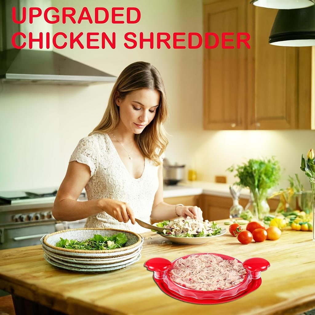 1pc, Kitchen Chicken Shredder Tool, Visible Meat Shredder Twist Chopper, Chicken Grinder With Transparent Lid And Cleaning Brush