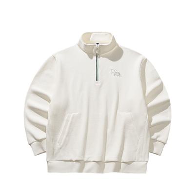 Anta Half High Neck Waffle Sweatshirt Unisex Tops 152618721-1
