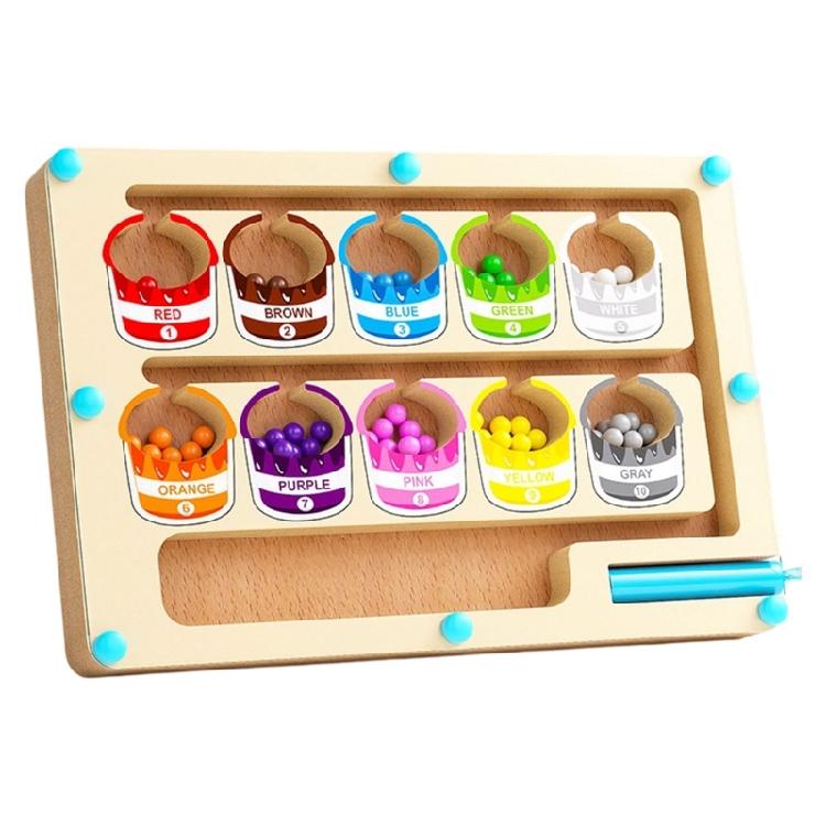 Fine Motor Skills Magnetic Maze Game Wood Number Learning Toy Tracing Number Maze Counting Board for Children Enduring