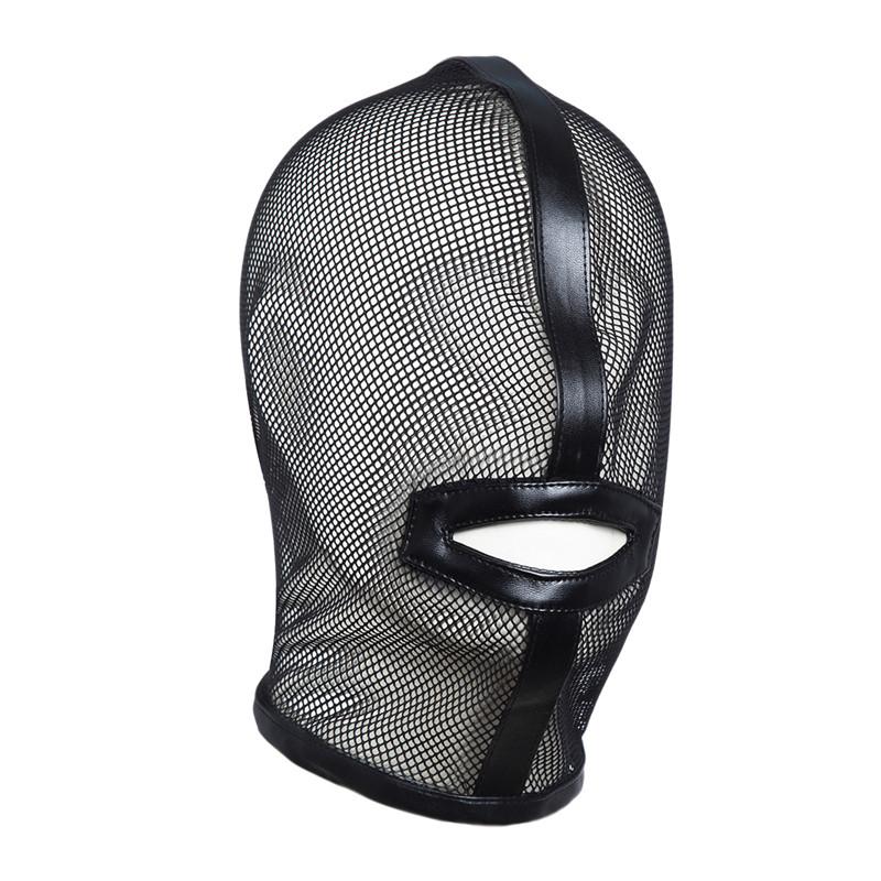 Adult Sex Toys Leather Mesh Leaky Mouth Headgear Performance Props Hedging Toys Bandit Masks Couples Sex Toys