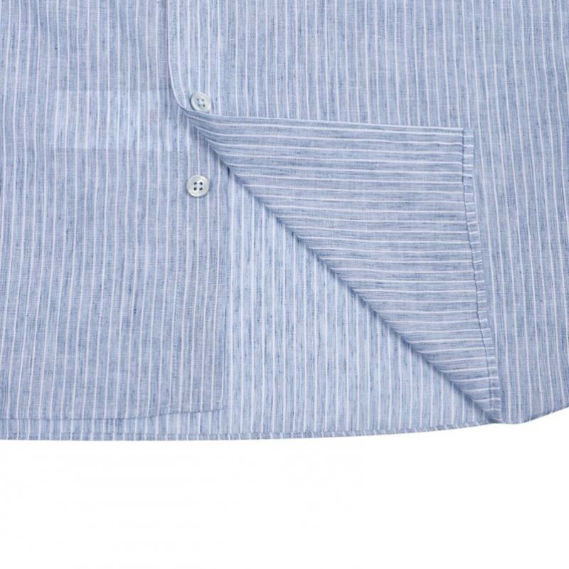Daks Linen Blend Micro Stripe Regular Fit Dress Shirt Dms3shdl120b1