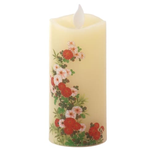Kameyama Irohaakari S Chrysanthemum LED Candle, Compact Size
