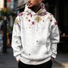 Men's Christmas Print Hoodie with Large Pockets, Casual Loose Fit Pullover for Holiday