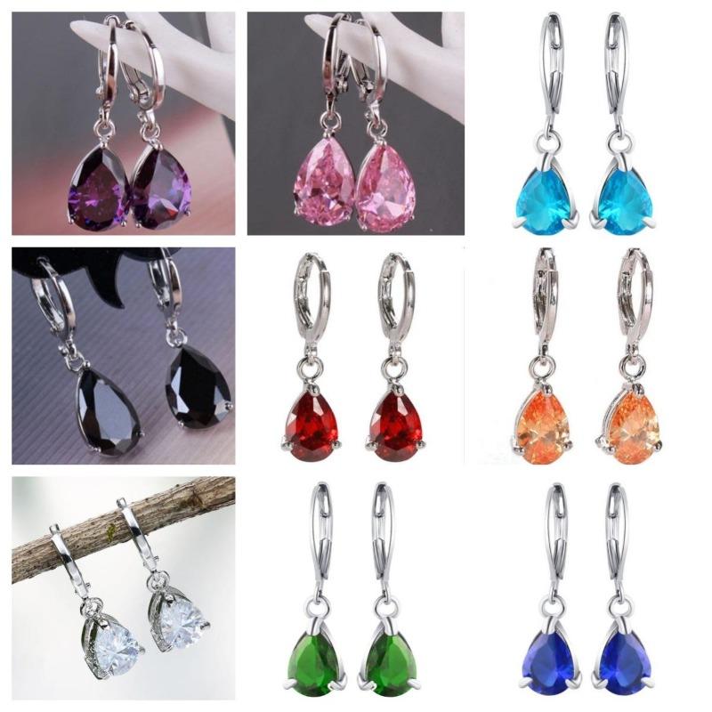 Viya E-Commerce Copper Inlaid Pink Zircon Women'S Earrings Women'S Engagement Jewelry