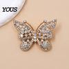 Electroplated Brooch Rhinestone Butterfly for Women, Vintage Lapel Lightweight Metal Pin, Hats Clothes Dress Decorative Jewelry Accessories