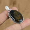 Natural Golden Pietersite Gemstone Pendant 925 Sterling Silver Indian Jewelry