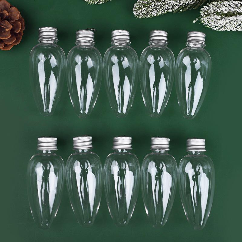 12-36Pcs Clear Christmas Bulb Ball Ornaments Fillable Light Bulb Shape Xmas Tree Hanging Pendants DIY New Year Home Decoration