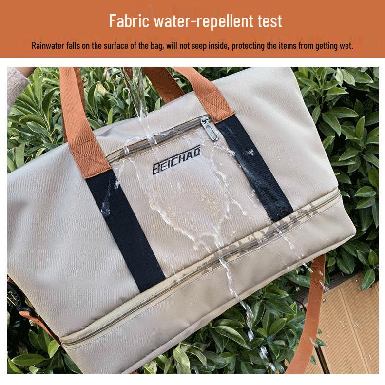 Trolley Handle Travel Bag: Large Capacity, Wet/Dry Separation, Print Logo, Independent Shoe Compartment