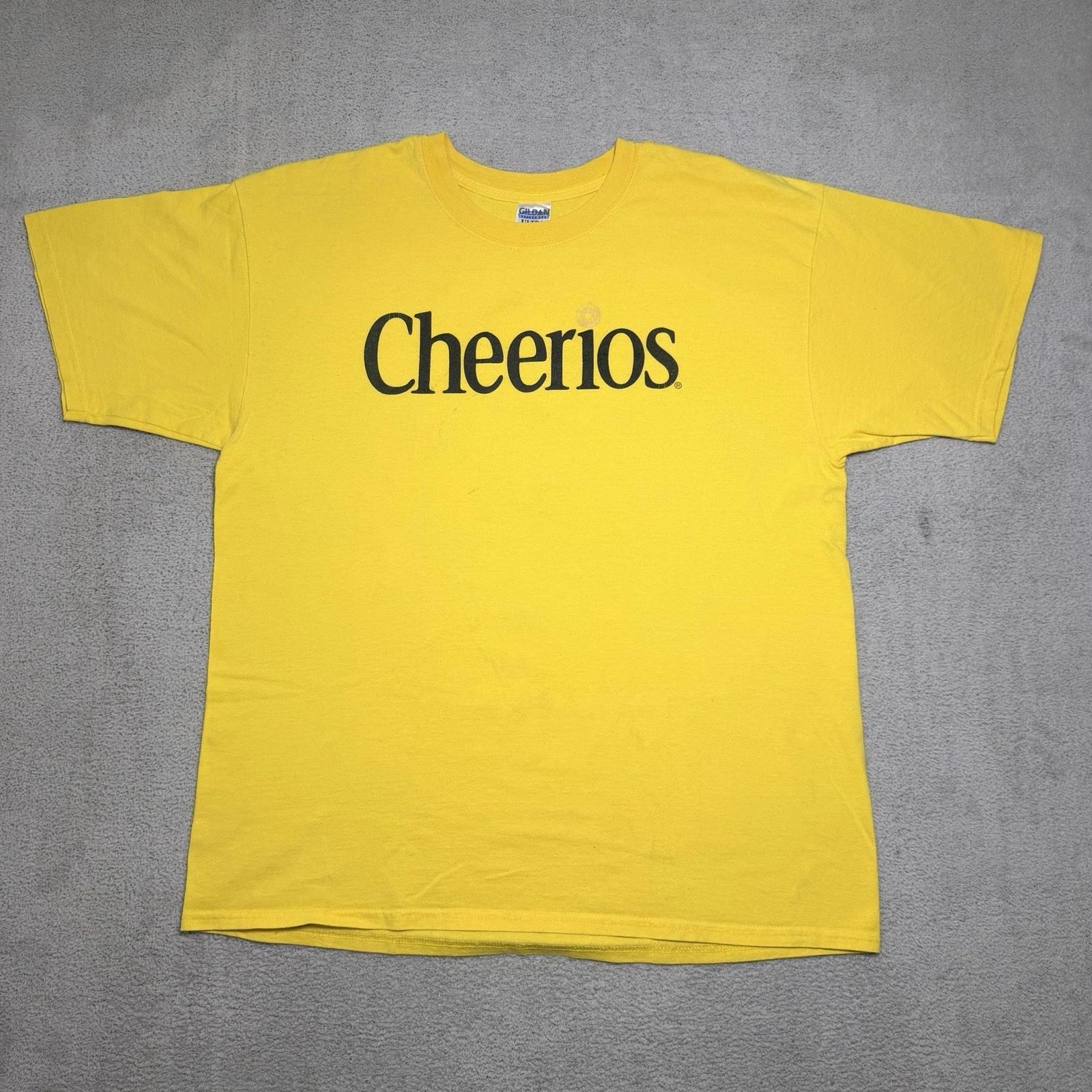 

Vintage Gildan Activewear Ultra Cotton T Shirt Men’s XL Yellow Cherrios Graphic 4XL
