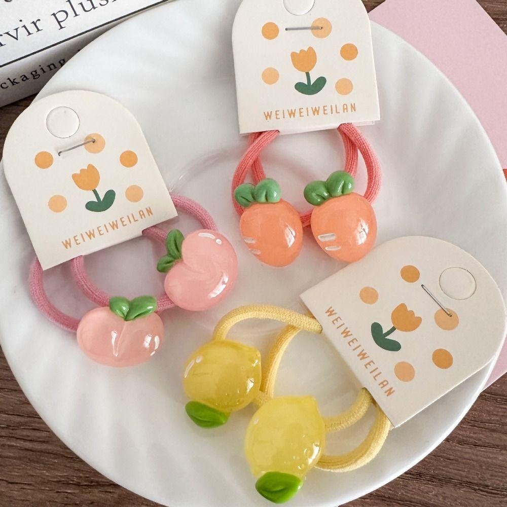 Strawberry Children Hair Scrunchies Korean Style Hair Clip Fruit Hair Rope  Kids