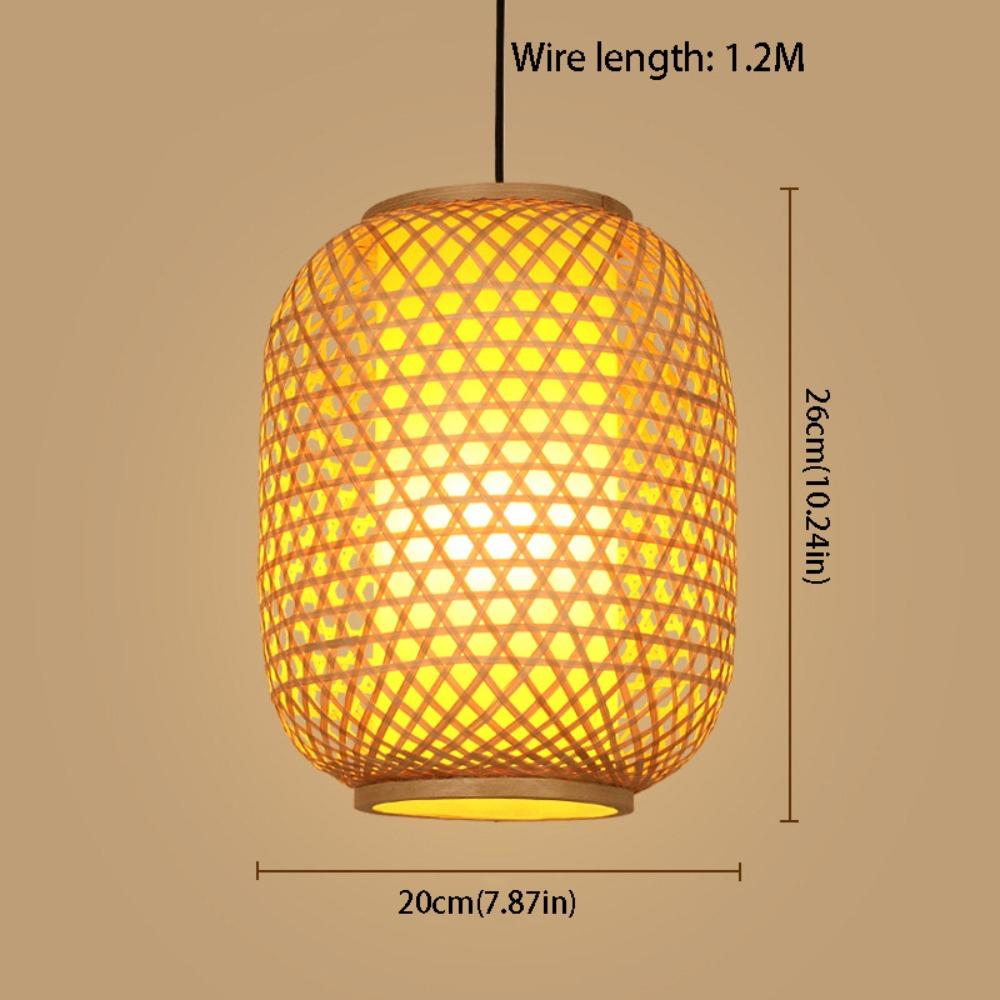 Woven Rattan Pendant Lamp Hand Knitted Ceiling Light Rural Handmade Wicker Chandelier Bedroom