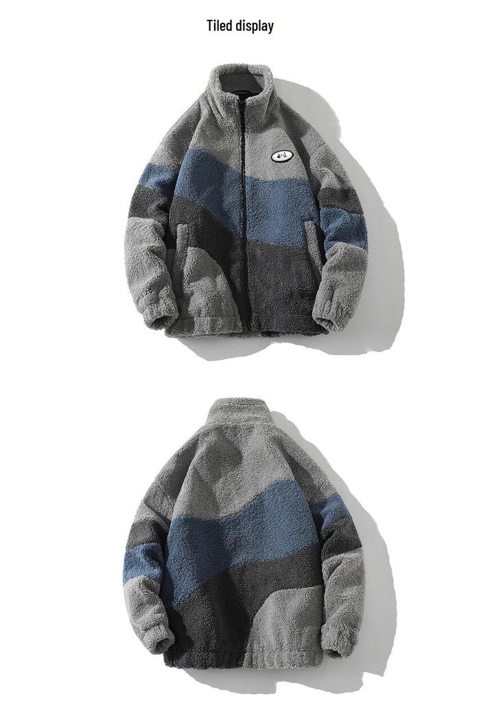 Veelzijdige Herenjas van Lamswol met Opstaande Kraag voor Herfst/Winter