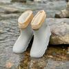 Fashion rain shoes women's 24 waterproof, non-slip and comfortable men's water boots fishing room work fleece rubber shoes