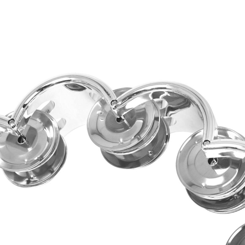 Metallglocken Handgehaltene Party Perkussionsinstrumente Trommel Tamburin Doppelreihiges Tamburin Blumenform Musikalische Tamburine