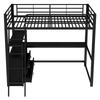 Kinderbett Hochbett 140x200 Metall, L-Desk, 4 Schubladen, Regal, Lattenrost, (ohne Matratze)