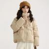 Cotton clothes women's short down cotton-padded clothes women's three-proof warm horn buckle small coat tide
