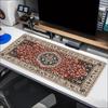 Extended Gaming Mouse Pad Vintage Persian Rug Pattern Stitched Edge Non Slip Rubber Desk Mat For Pc Keyboard Gamers