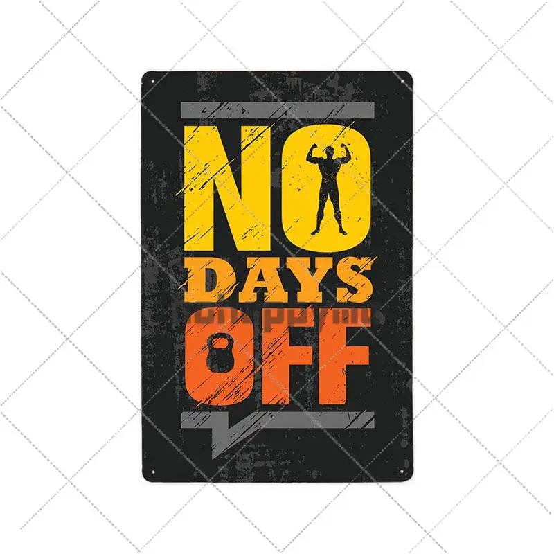 Gym Rule Metal Sign Fitness Motivational Quotes Poster Work Out Plaque Man Cave Pub Bar Wall Decorative Vintage Plate 20x30cm