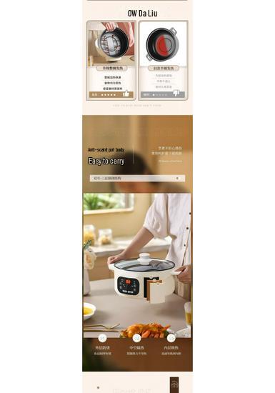 Cuisinière Électrique Multifonctionnelle Allemande: Wok Automatique, Cuiseur à Riz, Fondue Électrique & Cuiseur Vapeur avec Paramètres Intelligents et Fonction Maintien au Chaud