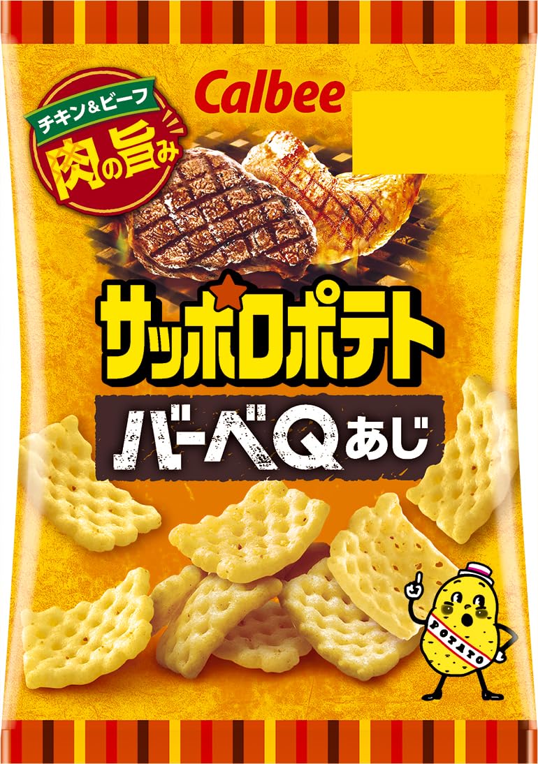 Calbee Sapporo Potato BBQ Flavor 24g x 24 bags [Sapporo Potato] оранжевый