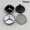 4 Stück-AAA-75mm Glänzend Schwarz Auto Radnabenabdeckung Logo Für Mercedes Benz AMG W211 W205 W213 W203 C218 A207 CLA CLS E-Klasse
