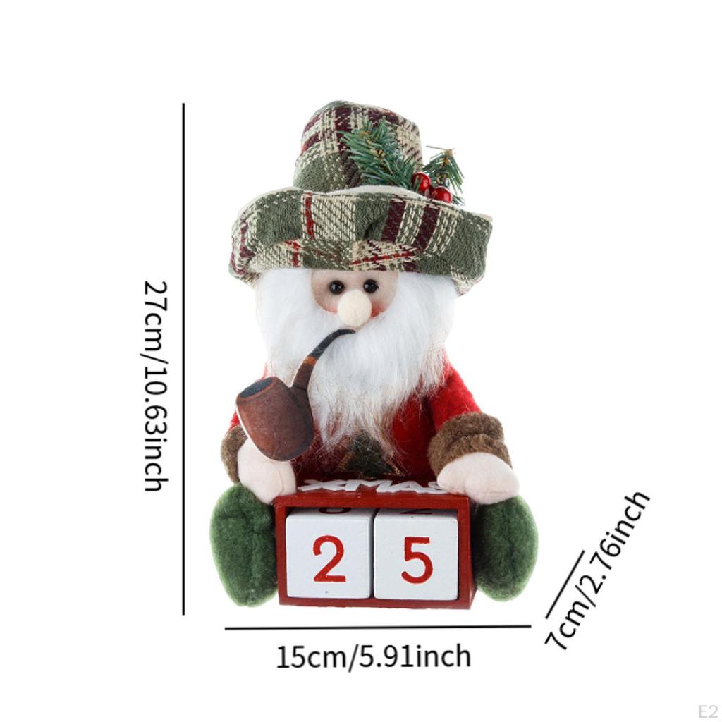 Calendrier de l'Avent en Bois avec Figurines et Poupées pour la Saison de Noël