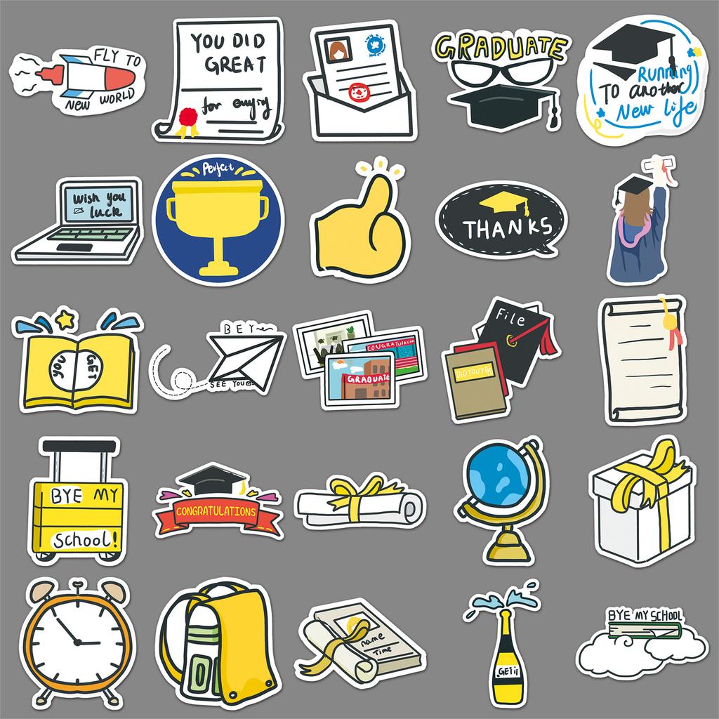 50 Graduation Season Graffiti Personalized Cartoon Guka Children's DIY Water Cup Suitcase Stickers Waterproof