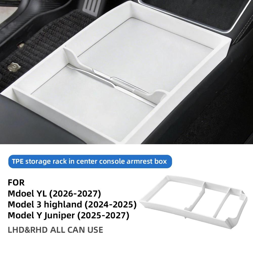 TPE Center Console Armrest Box for Tesla Model Y YL Juniper 2025 2026 2027-Up Model 3 Highland 2024-UP Organizer Storage Tray