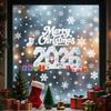 4/9 Sheets Christmas Stickers Removeable Window Cling Sticker Black Gold Cartoon Double-Sided No-Glue Santa Claus Snowflake Xmas