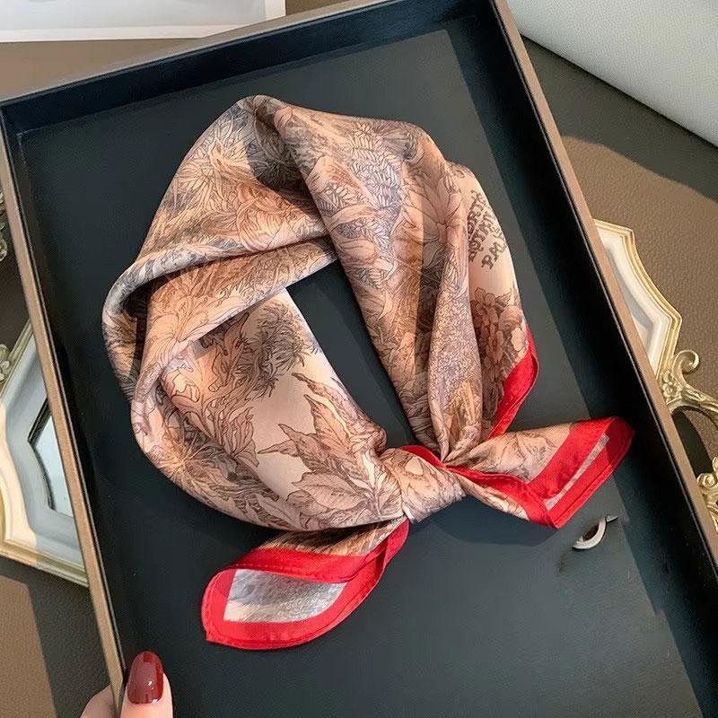 

100% Real Silk Scarf Women Square Neck Tie luxury Shawls Wraps for Ladies Foulard Scarves Pashmina Female Hijab Bandana bufanda Real Silk 53x53cm