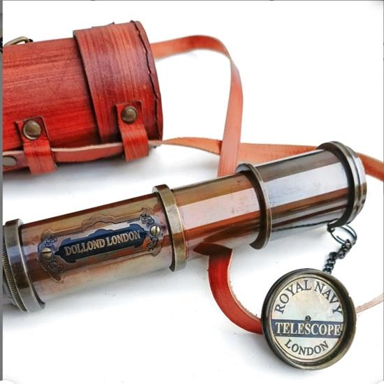 Telescop din alamă gravată, Lunetă de spion pirați, Cadou pentru navigație, Cadouri de absolvire pentru soț