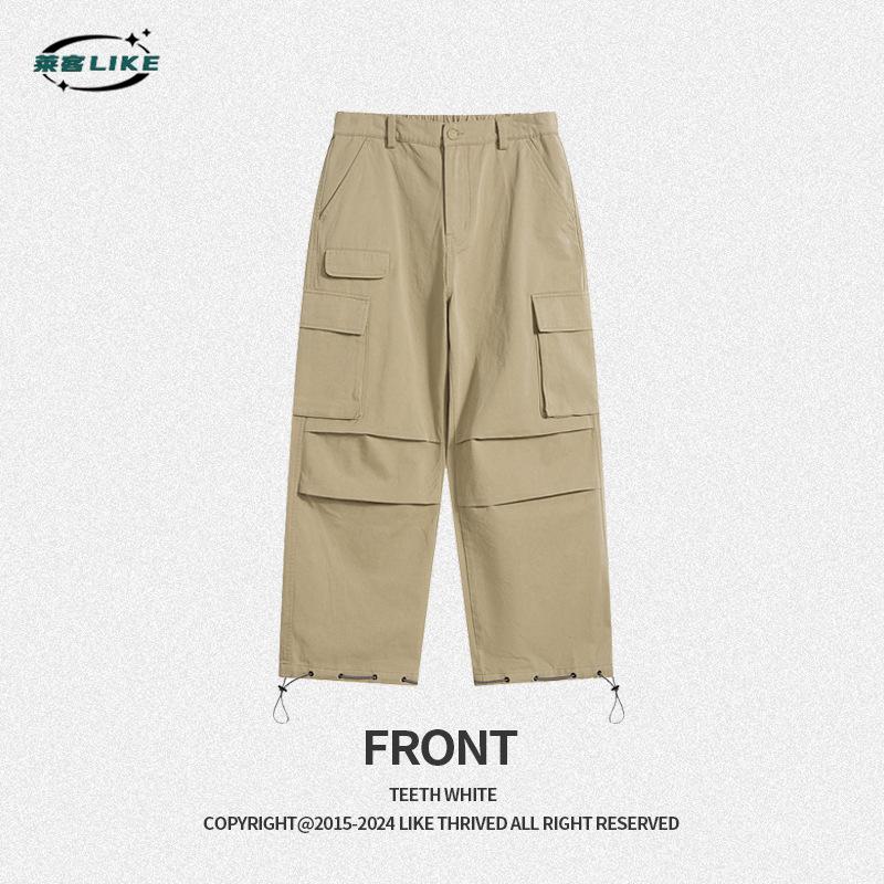 

Осень и зима Новые японские рабочие брюки повседневные универсальные из чистого хлопка с несколькими карманами свободные широкие брюки 3XL хаки