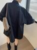 Korean Chic Retro Spring Stand Collar Long Sleeve Mid-Length Trench Coat for Women
