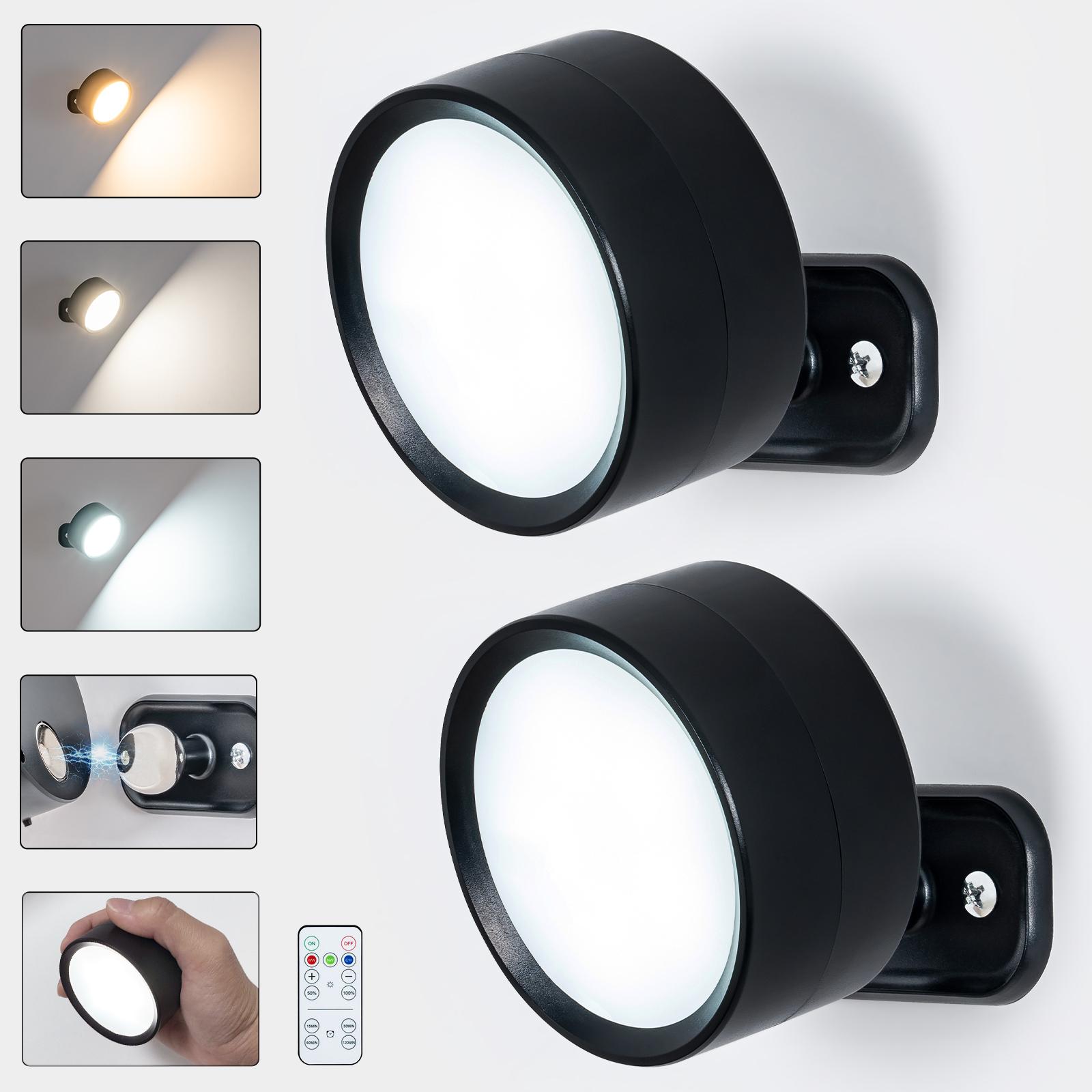 

GGbingo LED Magnetic Wall Sconce Lights Dimmable Wall Mounted Lights with Remote, 360° Rotation Wall Mount Lamp for Bedroom 3000-4000-6000k