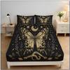 3D Butterfly Single Fitted Sheet Blue Printed Bed Sheets 30 cm Deep Fitted Sheets Soft Microfiber Bedding Set with Pillowcase