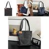 Denim Shoulder Bag Large Capacity Shopping Tote With Zipper For Daily Use