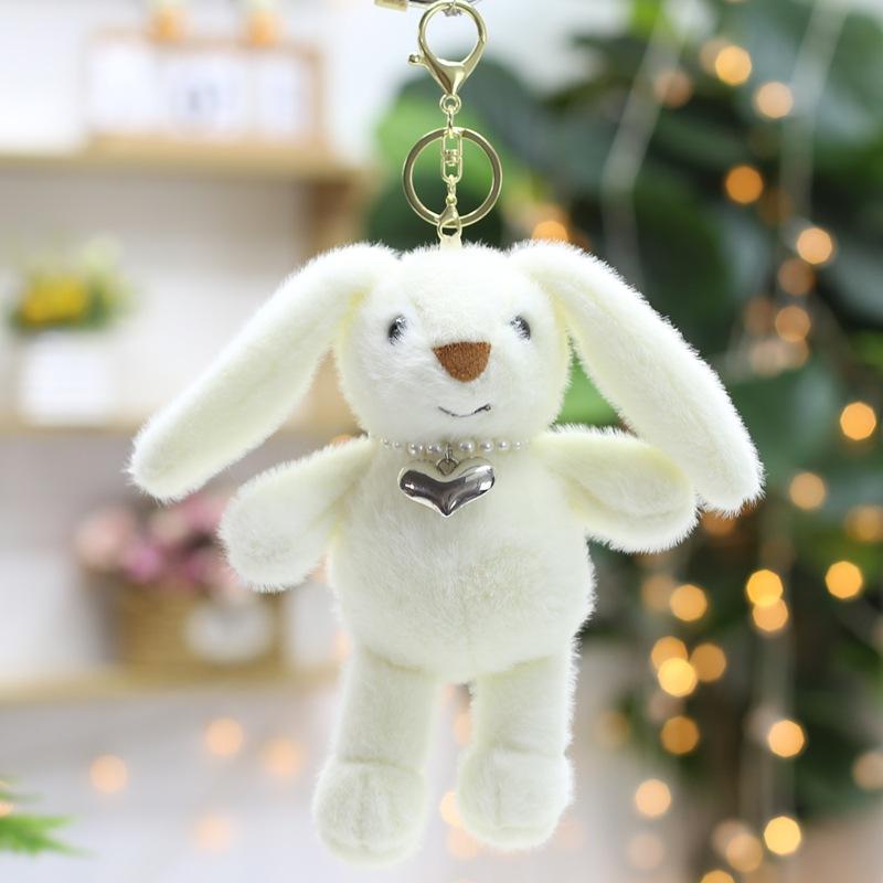Cartoon Rabbit Doll Keychain Pendant Cute Doll School Bag Hanging Decoration Birthday Gift Plush Toy