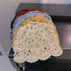 Matching Crochet Toe Cap Hollow Flower Women Hat Korean Style Hat Hand-Knitted Hat Woolen Weave