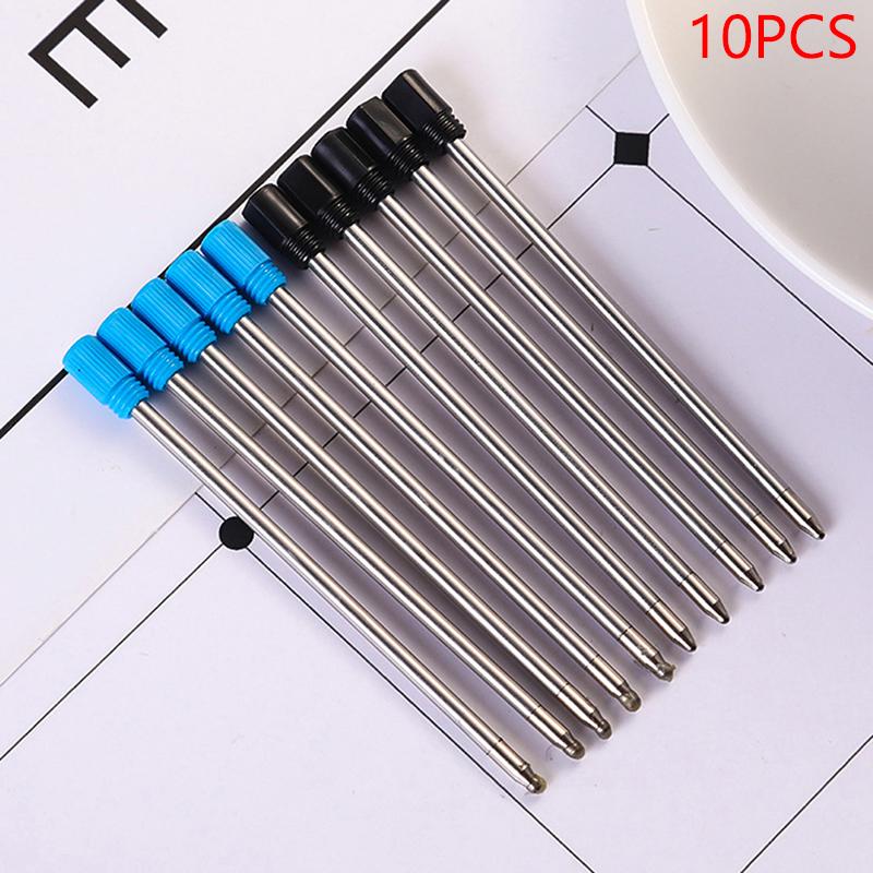 10pcs 7cm 0.5mm Ink  refill Metal Roller Ballpoint Pen Refill Medium Nib Blue Black Color Ink Ball Pens Refill for School Office Writing Stationery