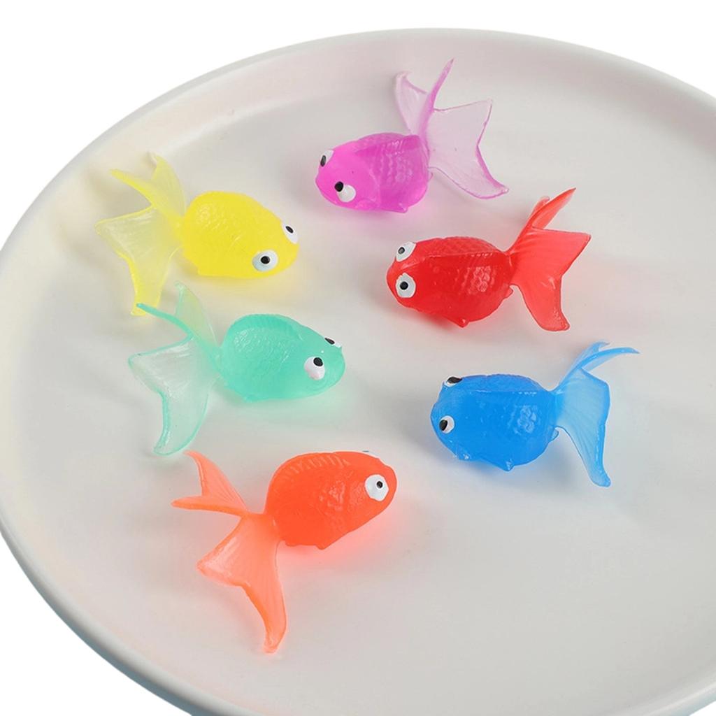 Künstliche Goldfische Gummi Aquarium Schwimmende Fische für Aquarium Fischbecken Dekoration Gemischte Farbe 6. 5 cm
