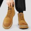 Fashion Men Ankle Boots Platform Leather Boots 2025 Fashion Brown Lace-up Boot High Top Comfortable Casual Shoes Non slip Work Men Boots