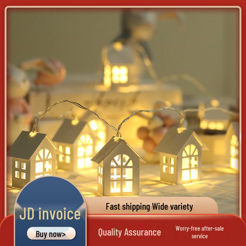 LED Wooden House Christmas String Lights