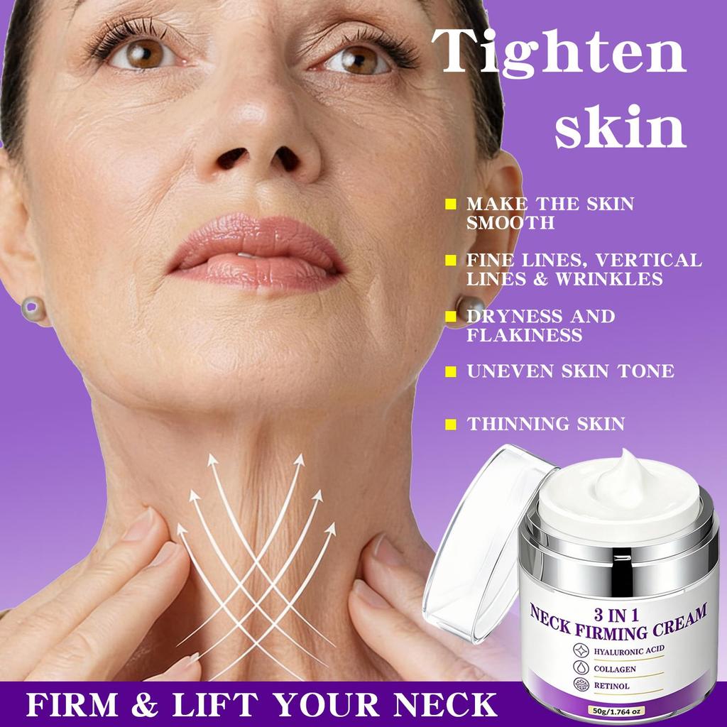 Neck Firming Cream-Firm & Lift Your Neck-Powerful Plant-Based Formula-Tighten Loose Skin-Suitable For All Skin Types, 50g