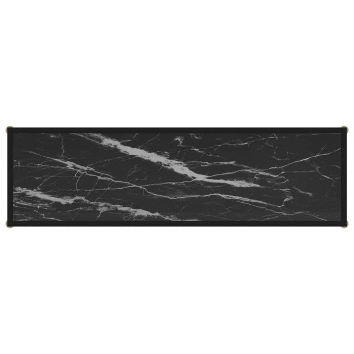 Table Console - VIDAXL - 120x35x75 cm - Verre Trempé - Acier Revêtu - Noir Moderne