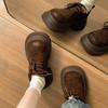 Retro Brown British Style Platform Small Leather Shoes Women's 2025 New Autumn Skirt Versatile French Deep Mouth Single Shoes