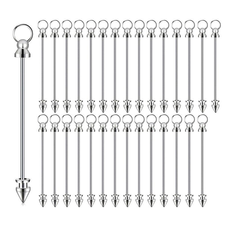 A95D-Beadable Keychain Bars Blanks Keychain For Keychain Making Supplies Jewelry Beaded Keychains