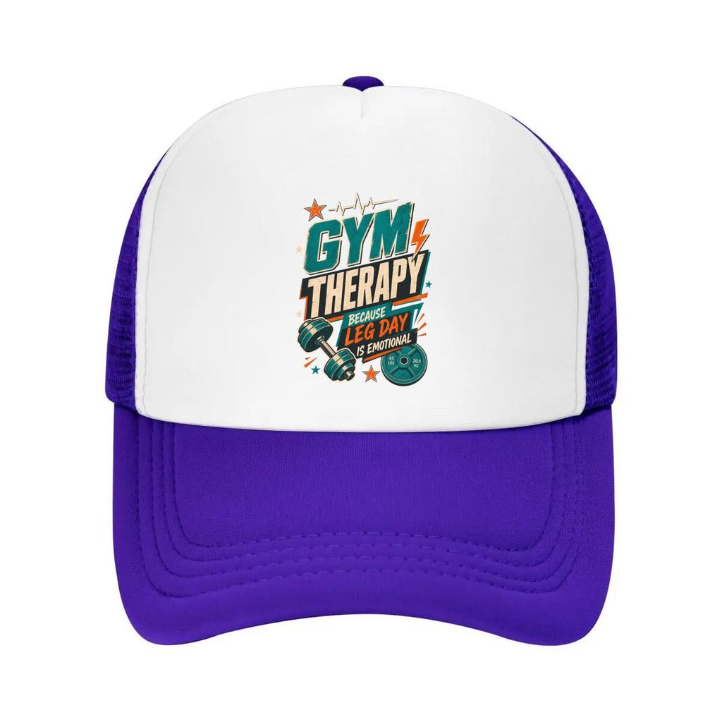 Gym Therapy Vintage Motivation Lette Mesh Baseball Cap Casual Hat Outdoor For Womens Unisex FeUnisex