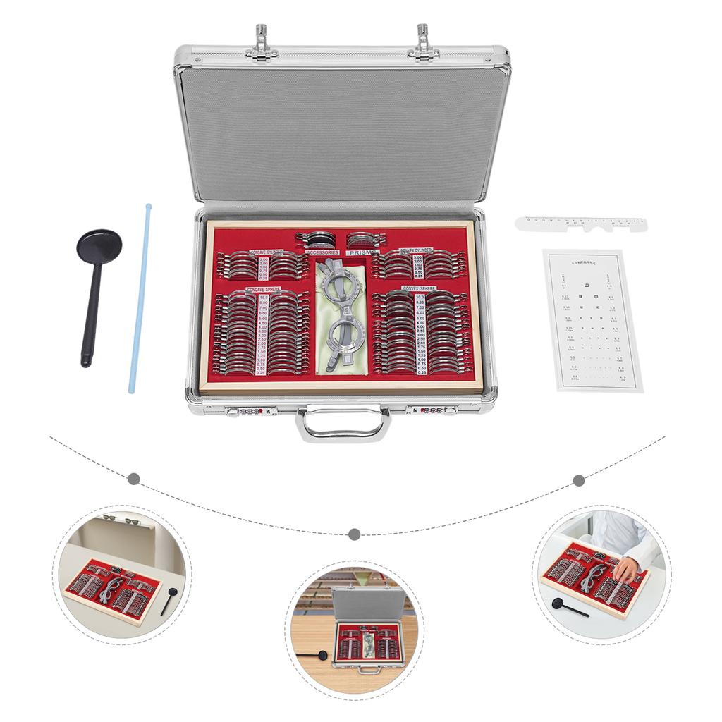 104pcs Optical Trial Lens Set Kit Trial Lens Set Kit Metal Lens Set For Applications Including Farsightedness, Nearsightedness