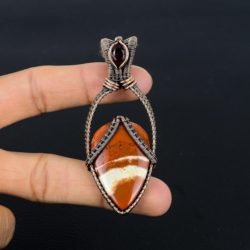 Mookaite 999 Copper Wire Wrapped Pendant Handmade Gemstone Jewelry, Gifts For Wife Brand New Pendant